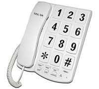 TEL UK 18041W New Yorker Big Button Telephone - White