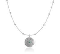 Tela Jewelry Genuine 925 Sterling Silver Evil Eye Protective Necklace for Women Third Eye Pendant Dainty Minimalist Necklaces, 18 inch, Sterling Silver, No Gemstone