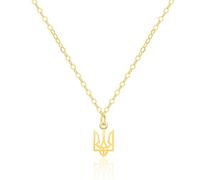 Tela Jewelry Ukrainian Tiny 7mm Trident Necklace Genuine 925 Sterling Silver Dainty Necklaces Minimalist Design Ukraine Jewelry, 18 inches, Sterling Silver, No Gemstone