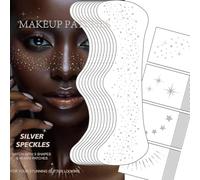TELAIN 20 Pieces Glitter Freckles Face Tattoo, Silver Waterproof Face Stickers, DIY Makeup Patches For Festivals, Child Friendly And Long Lasting