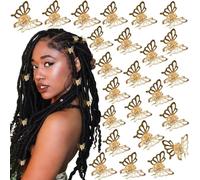 TELAIN 30 pieces golden butterfly mini hair clips, metal hair clips for women, strong hold, fashionable styling accessories