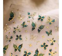 TELAIN 5D Nail Art Stickers, Self-adhesive Nail Stickers With 3D Design, Easy Application For Unique Nail Designs, Wooden Stamp For Manicure