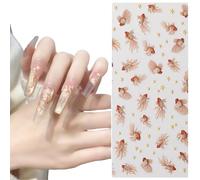 TELAIN 5D Relief Nail Stickers, Goldfish Nail Design in Chinese Style, Koi Fish Nail Stickers, Manicure Decoration for Women & Girls, DIY Accessories, 1 Sheet
