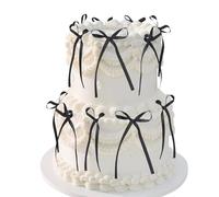 TELAIN Cake Decoration Birthday With 20 Pieces Black Bow Cupcake Toppers, Unique Design For Birthday Parties, Party Cake Decoration And Dessert Decoration