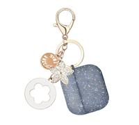 TELAIN Case For AirPods 4 with Unique Five-Leaf Clover Key Ring, 360° Full Protection Silicone Case, Women and Girls