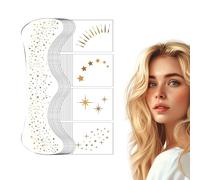 TELAIN Glitter Freckles Face Tattoo, 20 Golden Waterproof Glitter Stickers, Long Lasting For Halloween, Carnival And Parties, Easy To Remove