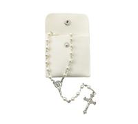 TELAIN Rosary Beads for Women Catholic Rosary Necklace with Faux Pearls, Plain Style, Spiritual Gift for Women