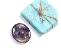 TelaPingere Crystal Stress & Anxiety Relief Meditation Stone, Chakra Palm Worry Stone, Sleep Gifts, Unbranded Gift Box, for Yoga, Office, Bedtime, Unisex Adults & Beginners (Amethyst)
