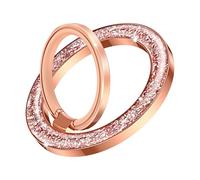 Telaso for Phone Ring Holder, Mganetic Glitter Stylish Phone Ring Holder 360° Rotation Cell Phone Ring Stand Magnetic Ring for iPhone 16 Pro Max 15 14 13 &All Smart Phone, Rose Gold