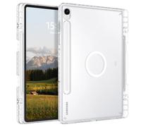 Telaso for Samsung Galaxy Tab S10 Lite / S10 FE / S9 FE / S9 Tablet Case 10.9''/ 11'' Magnetic Case with Pen Holder, Transparent Back Soft TPU Bumper Military Grade Protective Case, Clear