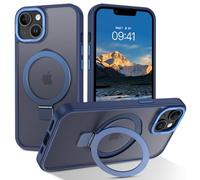 Telaso Magnetic for iPhone 13 Mini Case, Compatible with Magsafe with Magnetic Stand Ring Holder, Translucent Matte Back TPU Bumper Military Grade Protective Phone Case for iPhone 13 Mini, Blue