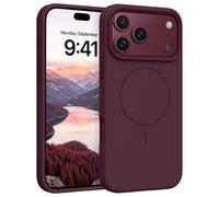 Telaso Magnetic for iPhone 18 Pro/17 Pro Case, Silicone, Burgundy | Compatible with MagSafe, Microfiber Lining, Soft Touch Feel, Easy to Clean, Liquid Silicone Phone Case for Men Women
