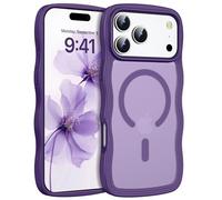 Telaso Wave Edge for iPhone 17 Pro Case with MagSafe, Matte Back Mobile Phone Case iPhone 17 Pro Case, Shockproof Protective Case with Soft Wavy Edge, Purple