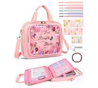 Telawsfun Bible Bag for Girls, Womens Bible Cover Case with Shoulder Strap, Pink Bible Carrying Tote with Study Supplies Journaling Kit, Christian Gifts for Women Lady Teen Girl