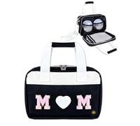 Telawsfun Wearable Breast Pump Storage Bag with Cooler,Large Chenille Letter Breast Pump Carrying Case with Shoulder Strap for Working Moms,Compatible with Elvie Pumps and Medela Pump(Bag Only)