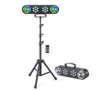 Telbum DJ Lights with Stand, Rotating Disco Ball PartyBar Light Set, LED DJ Lights Remote & Sound Activated, Mobile Stage Lighting Package, for Parties Gig Bar Move Band Wedding Halloween Christmas