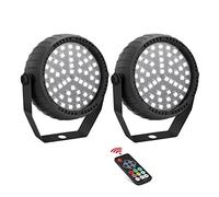 Telbum Strobe Lights Halloween, Colorful Strobe Light for Parties, Super-Bright 54 RGB LED Mini Strobe Lights with Remote Control, Sound Activated Flashing Light for Room DJ Stage Dance - 2 Packs