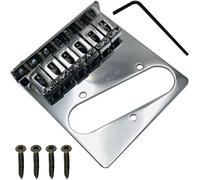 Telecaster Bridge for Fender 6 String Electric Guitar, Chrome Metal Bridge Parts with Adjustable Saddles, Fits 04 Present Telecaster Models, Includes Screws and Hex Wrench