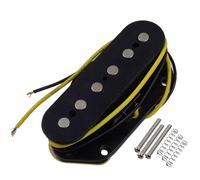Telecaster Bridge Pickup for Classic Rock and Blues Tone, Wilkinson Model YT004-B, Alnico 5 Magnet, ABS Metal in Black, Compatible with Most Tele Electric Guitars, Includes 4 Installation Screws