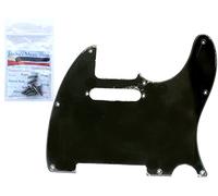 Telecaster fit scratch plate solid black Janika with screws pickguard TL tele pick guard - UK SELLER