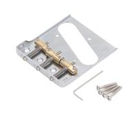 Telecaster Guitar Bridge, Brass Compensated Saddle Electric Guitar Tailpiece for Telecaster String Spacing