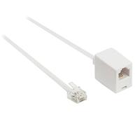 Telecom extension cable RJ11 male - RJ11 female 10.0 m white