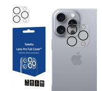 TELEFIX Camera Protection Tempered Glass for iPhone 16 Pro, 16 Pro Max - 9H Sapphire Coated, Scratch-Resistant, Anti-Fingerprint, Clear Photos, Easy Installation, Black