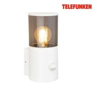 TELEFUNKEN White Smoked Glass PIR E27 Outdoor Wall Light Telefunken White
