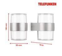 Telefunken Cludu LED outdoor wall light, silver