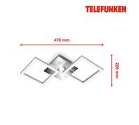 Telefunken Frame LED sensor ceiling light chrome/alu 47×23 cm