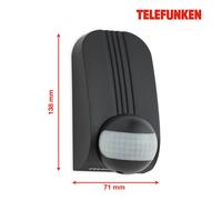 Telefunken Funchal motion sensor, max. 1,000 W LED, black