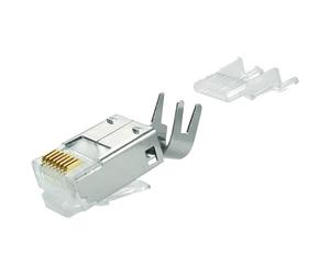 Telegärtner 100023019 RJ-45 Plug Straight 8 Pins 360° Shielding Silver