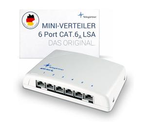 Telegärtner Mini Terminal Block MPD6-HS K, 6 x RJ45, Cat 6A ISO/IEC Shielded