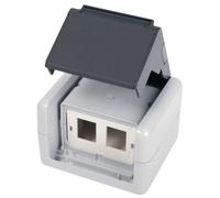 Telegartner 100021370 Data Outlet IP44 Surface Mount 2-Port Gray U...