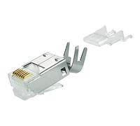 TELEGARTNER Telegärtner RJ-45 Plug J00026A0165 Plug, Straight Pole: 8 Silver, Pack of 1, Silver/Black