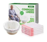 TELEGLO Portable Toilet Liners 120PCS, White, Solid, 21" x 15.7" Drawstring, Leak-proof & Odor-free, Fits Standard Commode Chair, Potty Bedpan, Camping Toilet, Waste Bags