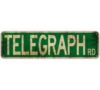 Telegraph Rd Decor Wall Shop Man Cave Bar Street Rustic Vintage Retro Metal Sign Street Sign 4x16 inches