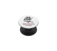 Telemann Stay Baroque Funny Classical Music Composer PopSockets Adhesive PopGrip