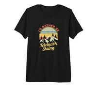 Telemark Retro Skiing Free Your Heel - Nordic Ski Premium T-Shirt