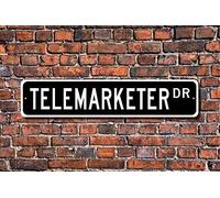 Telemarketer Gift Sign Robo Caller Marketer Annoying Sales Calls Garage Home Yard Fence Driveway Str Metal Sign Outdoor Street Sign/Subway Sign 4x16 inch