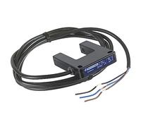 Telemecanique Sensors XUVH0312 XUV Photo Electric Sensor, Plastic, Fork Design, Thru Beam, 30 m Sensing Distance, PNP Discrete Output, 24 VDC, 2 m Cable Length