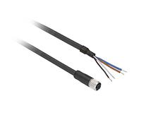 Telemecanique Sensors XZCP1141L2 Pre-Wired Connector, Straight Female, M12 Size, 4 Pin, PUR Wire Insulation, 2 m Cable Length, 4 A Current