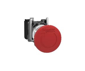 Telemecanique XB4 1NC 40mm Panel Mount Red Emergency Twist Button