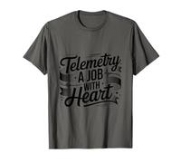 Telemetry A Job with Heart, Cardiac Nurse CVICU Nursing T-Shirt