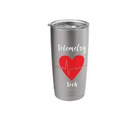 Telemetry Tech Heartbeat EKG Pulse Analyzing Heart Rate Stainless Steel Insulated Tumbler