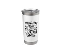 Telemetry Tech Where Every Beep Has A Story, Cardiac Nurse Stainless Steel Insulated Tumbler