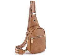Telena Sling Bag for Women Crossbody Bag, Sling Backpack PU Leather Shoulder Bag Small Casual Daypack,Light Brown