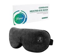 Telepepe Heated Eye Mask, Cordless Warm Eye Compress with 4-Level Temperature & Timer, Washable Cover Rechargeble Travel, Gifts for Family(Black)