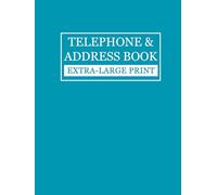 Telephone & Address Book Extra-Large Print: Contact Keeper for Seniors with Challenged Vision, Turquois Cover