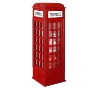 Telephone Booth Bookshelf 5-tier Wood Bookcase,floor Standing Bookcase With Acrylic Door,cute London Telephone Booth Storage Cabinet For Kids & Adults Display Cabinet(14.3"Wx14.3"Dx44.4H", Red)